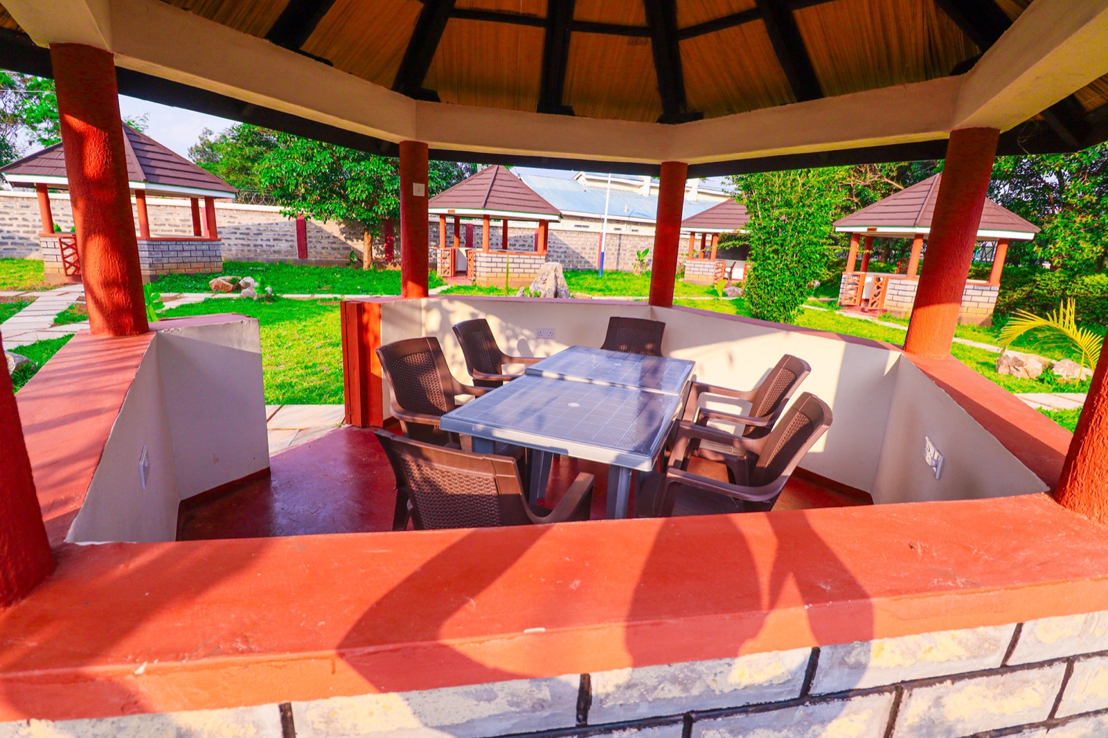 Gazebo interior dining set for a cultural evening