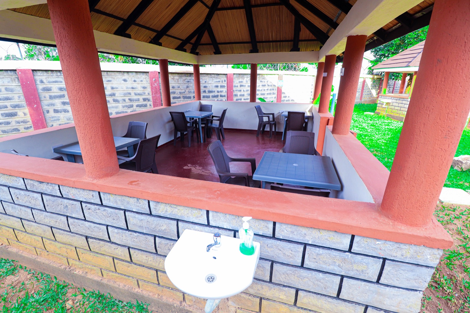 Garden gazebo lounge set for a sundowner tasting